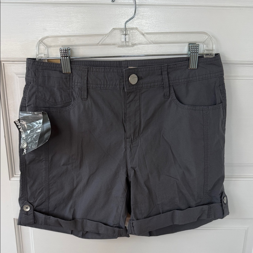 DKNY Charcoal Roll-Cuff Bermuda Shorts